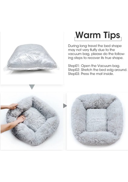 Koyu Gri M 55X45X20CM Kare Kedi Evi Kediler Için Yatak Köpek Mat Sıcak Uyku Kedi Yuvası Yastık Köpek Yavrusu Kanepe Köpekler Için Sepet Peluş Evcil Hayvan Aksesuarları Kış (Yurt Dışından) indirimleri