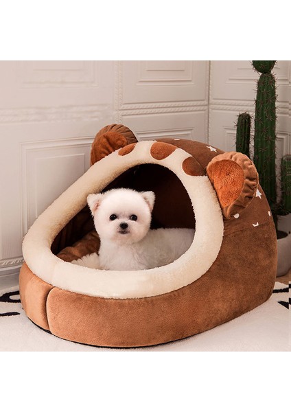 Kahverengi Ayı Xxl 10-15KG Pet Kış Köpek Yatağı Kendiliğinden Isınan Köpek Evi Rahat Kedi Uyku Çadırı Mağara Yatakları Küçük Orta Kediler Için Kapalı Yavru Yuva Köpek Kulübesi Kulübesi (Yurt Dışından)