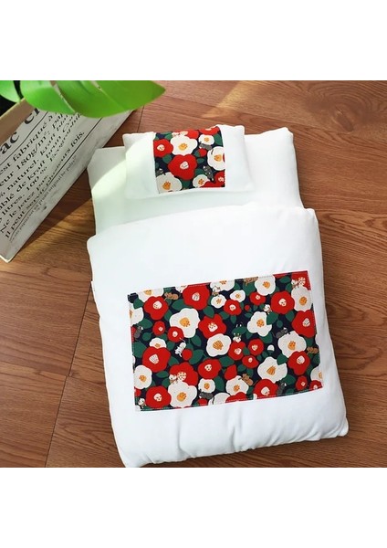 Çiçekler L 65X50CM Kedi Uyku Tulumu Sarılma Mağara Yatağı Köpek Yatakları Kış Kendiliğinden Isınan Evcil Hayvan Evi Yastık ile Yavru Küçük Yavru Köpekler Için Japon Futon (Yurt Dışından)