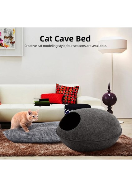 Mavi 50-43-26CM Pet Kedi Yatak Mağarası Uyku Tulumu Yumurta Şeklinde Keçe Fermuar Kedi Evi Ayrılabilir Kedi Yatağı Kedi ve Köpek Hayvan Yatak Mat Pet Malzemeleri (Yurt Dışından) fiyatları