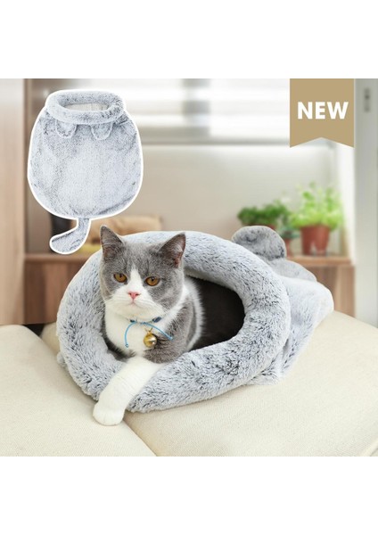 Gri 自定义形状3 Xl Yıkanabilir Peluş Kedi Uyku Tulumu Köpek Küçük Köpekler Kediler Mat Yatak Sıcak Yumuşak Evcil Hayvan Evi Kedi Uyku Yuvası Yastık Evcil Hayvan Ürünleri (Yurt Dışından)