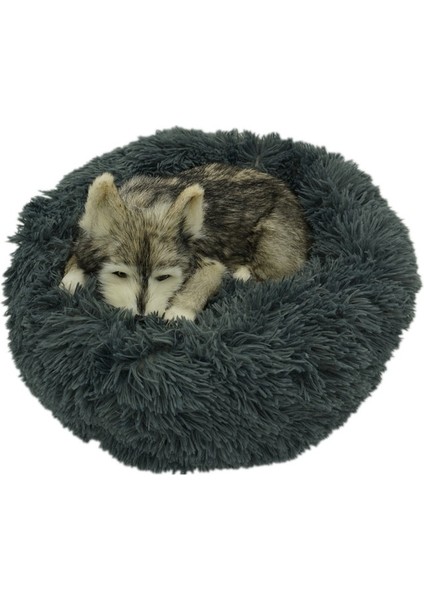 Koyu Gri 40 cm Vıp Bağlantı Yuvarlak Peluş Kedi Yatak Kediler Evi Için Pet Yatak Kedi Yatak Sepeti Hayvanlar Ürünleri Kanepe Evcil Hayvanlar Için Uzun Köpek Yatağı Yastık Mat (Yurt Dışından)