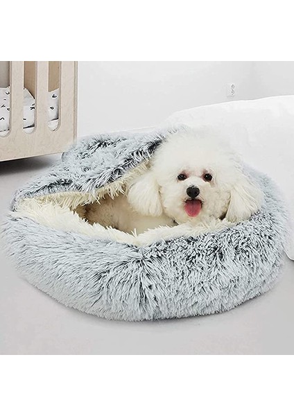 Pembe Uzun Peluş 40X40 cm Kış Uzun Peluş Pet Kedi Yatağı Yuvarlak Kedi Yastık Ev Sıcak Kedi Sepeti Kedi Uyku Tulumu Kedi Yuva Kulübesi 2 In 1 Küçük Köpek Kedi Için (Yurt Dışından) fırsatları