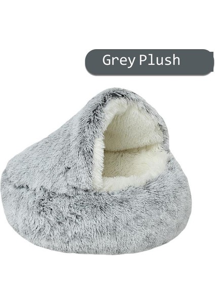 Kahverengi Kısa Kadife 50CM Uzun Peluş Pet Köpek Kedi Yatak Yumuşak Kedi Sıcak Yatak Yuvarlak Peluş Ev Yatak Küçük Köpekler Için Kediler Yuvası 2 In 1 Kedi Yatağı (Yurt Dışından)