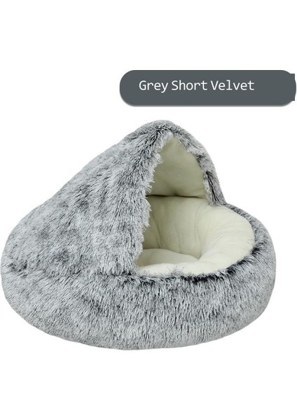 Kahverengi Kısa Kadife 50CM Uzun Peluş Pet Köpek Kedi Yatak Yumuşak Kedi Sıcak Yatak Yuvarlak Peluş Ev Yatak Küçük Köpekler Için Kediler Yuvası 2 In 1 Kedi Yatağı (Yurt Dışından)