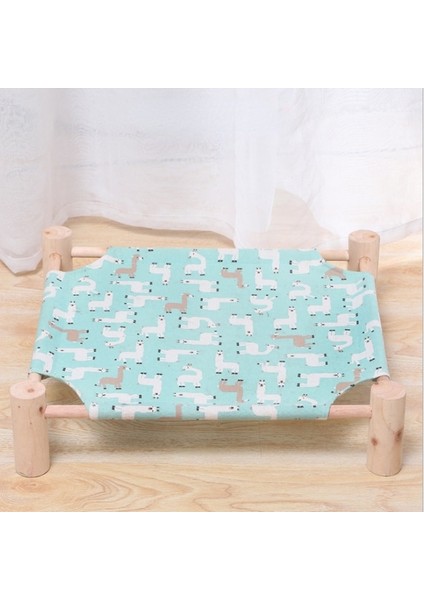 Yeşil 53X48X13CM Kedi ve Köpek Yatağı Her Mevsim Neme Dayanıklı Kedi Yuvası Taşınabilir Masif Ahşap Köpek Yatağı Tavşan Küçük Köpek Kulübesi Yıkanabilir Kanvas Evcil Hayvan Yatağı (Yurt Dışından)