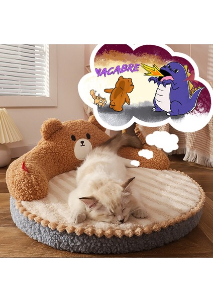 Pembe 50X50 cm Hoopet Kedi Kanepe Ayı Şekli Mat Küçük Köpek Için Kedi Yıkanabilir Mağara Kedi Yuva Köpek Kulübesi Sünger Ped Köpek Yavrusu Için Uyku Artefaktı (Yurt Dışından)