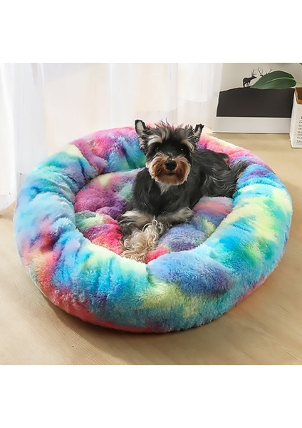 Z-Gökkuşağı 70 cm Yumuşak Köpek Yatağı Kedi Yatakları Kedi Uyku Peluş Mat Yastık Yavru Yuva Kanepe Köpek Yavrusu Için Renkli Kabarık Sıcak Rahat Pet Yatak (Yurt Dışından)