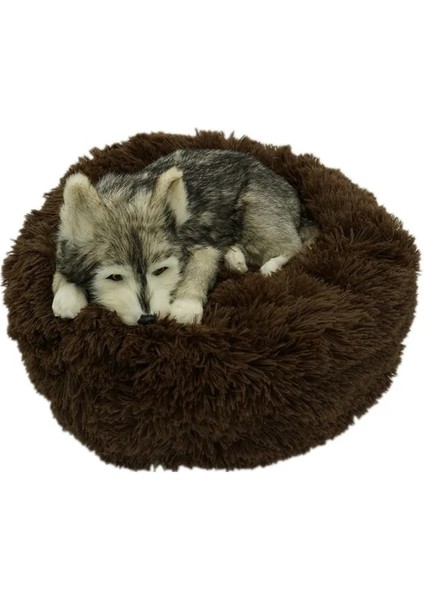 Koyu Kahve 90 cm Vıp Bağlantı Yuvarlak Peluş Kedi Yatak Kediler Evi Için Pet Yatak Kedi Yatak Sepeti Hayvanlar Ürünleri Kanepe Evcil Hayvanlar Için Uzun Köpek Yatağı Yastık Mat (Yurt Dışından)