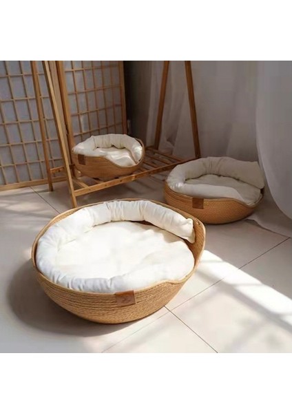 36CMX36CM 222 Pet Yatak Kedi Mat Kennel Köpek Yatakları Kanepe Bambu Dokuma Dört Mevsim Rahat Yuva Sepetleri Su Geçirmez Çıkarılabilir Yastık Uyku Tulumu (Yurt Dışından) fiyatları