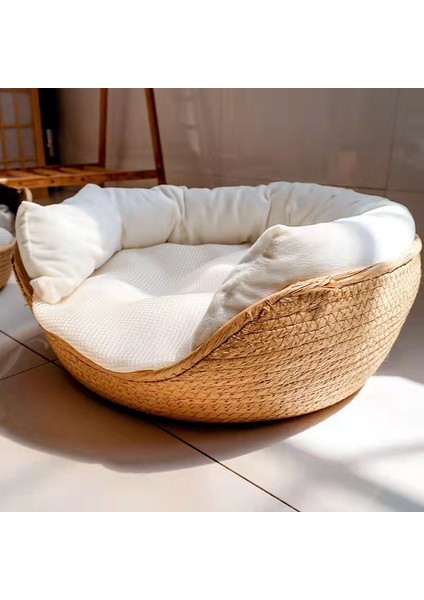 36CMX36CM 222 Pet Yatak Kedi Mat Kennel Köpek Yatakları Kanepe Bambu Dokuma Dört Mevsim Rahat Yuva Sepetleri Su Geçirmez Çıkarılabilir Yastık Uyku Tulumu (Yurt Dışından) modelleri