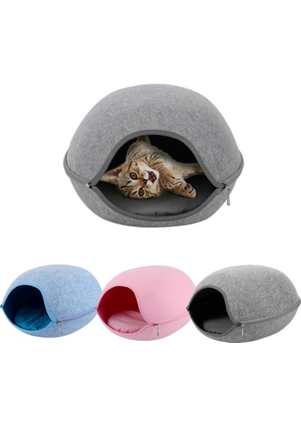 Aqua Yeşil Ayrılabilir Doğal Keçe Kedi Yatağı Nefes Kedi Pet Mağarası Koyu Gri Kedi Yatak Evi Yastık ile Evcil Hayvanlar Için Kediler Evcil Hayvan Aksesuarları (Yurt Dışından) modelleri