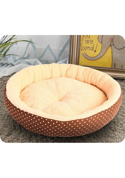 Kahverengi 34CMX10CM Yumuşak Kedi Yatak Evi Yuvarlak Yatak Katlanabilir Köpek Uyku Mat Yastık Yuva Sıcak Köpek Kulübesi Pet Mat Köpek Yuva Gizle Burger Ekmeği Kış (Yurt Dışından)