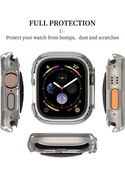 Apple Watch 8 Ultra 360 Tam Koruma (49 Mm) Yumuşak Silikon Tpu Ekran Koruyucu Kılıf