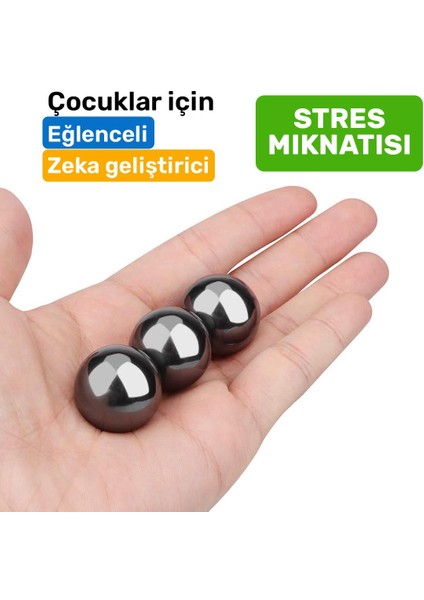 Bilye Şeklinde Manyetik Mıknatıs Stres Topu, Ø20 mm Stres Mıknatısı, Küre Mıknatıs - 10 Adet