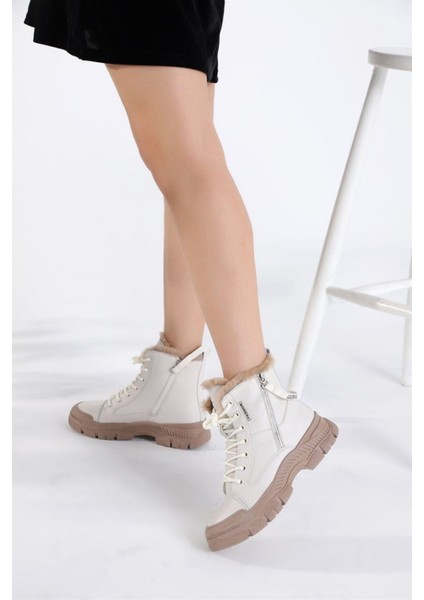 23K310-24 Kadın Içi Yünlü Kaymaz Taban Deri Bot modelleri