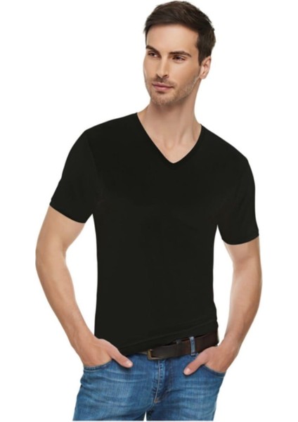 1303 Erkek Elastan V Yaka Atlet 6 Adet