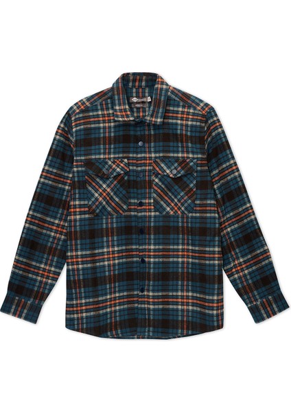 Merlın Erkek Dokuma U.kol Gömlek Kahve-Oranj Ekoseli