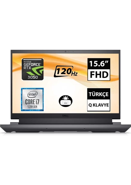 G15 5530 G155530005U I7-13650HX 16GB 512SSD RTX3050 15.6" Fullhd Freedos Taşınabilir BILGISAYAR