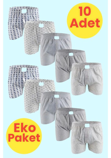 Erkek Eko Paket 10'lu Emprime Boxer fiyatları