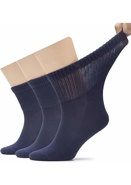 Erkek (40 - 44) Pamuklu Penye Çorap Şeker Çorabı Lastiksiz ve Koku Önleyici Çorap 3 Adet