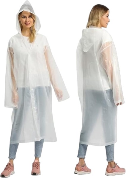 Kadın Rüzgar Geçirmez Kapüşonlu Yağmurluk Eva Yağmurluk