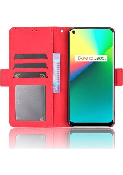 Oppo Realme C17 Kart Yuvalı Deri Cüzdan Telefon Kılıfı (Yurt Dışından)