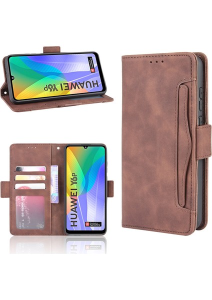 Huawei Y6P Kart Yuvalı Deri Cüzdan Telefon Kılıfı (Yurt Dışından)