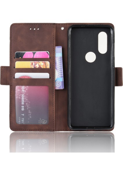 Motorola Moto One Vision Kart Yuvalı Deri Cüzdan Telefon Kılıfı (Yurt Dışından) fırsatları