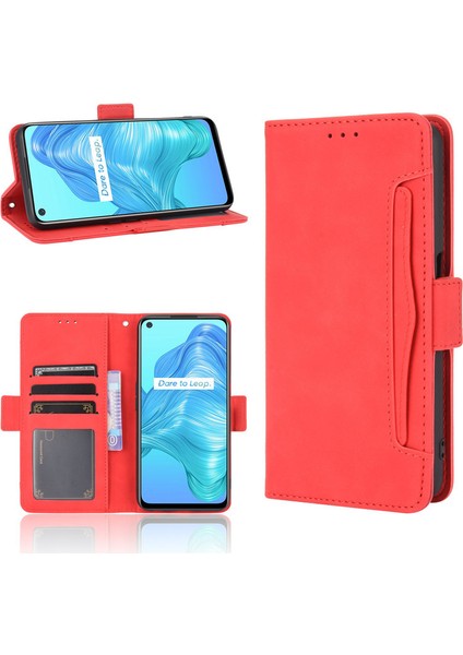 Oppo Realme V5 Kart Yuvalı Deri Cüzdan Telefon Kılıfı (Yurt Dışından) modelleri