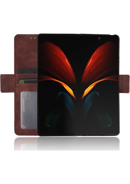 Samsung Galaxy Z Fold 2 5g Kart Yuvalı Deri Cüzdan Telefon Kılıfı (Yurt Dışından)