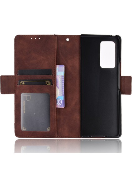Samsung Galaxy Z Fold 2 5g Kart Yuvalı Deri Cüzdan Telefon Kılıfı (Yurt Dışından)