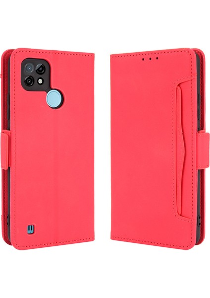 Oppo Realme C21 Kart Yuvalı Deri Cüzdan Telefon Kılıfı (Yurt Dışından)