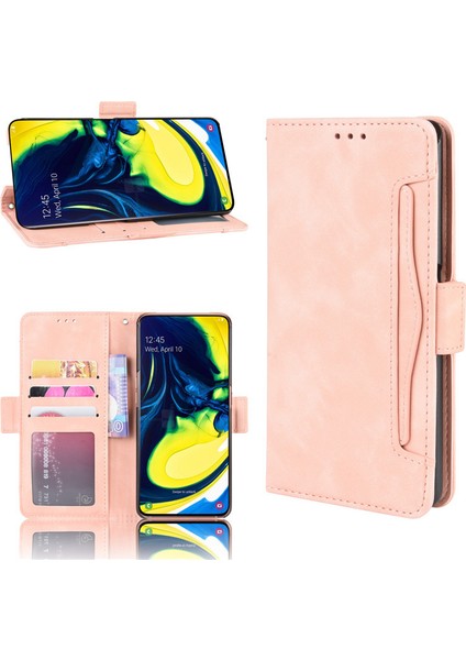 Samsung Galaxy A80 Kart Yuvalı Deri Cüzdan Telefon Kılıfı (Yurt Dışından)