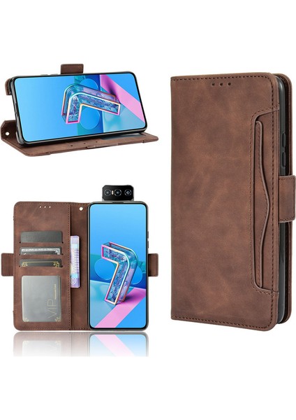 Asus Zenfone 7 Pro Kart Yuvalı Deri Cüzdan Telefon Kılıfı (Yurt Dışından)