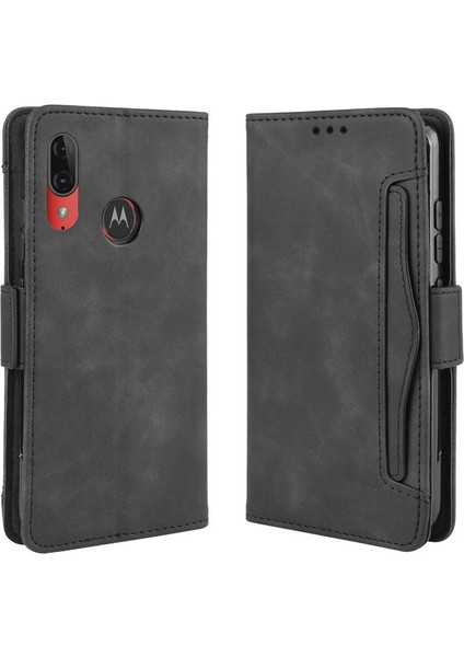 Motorola Moto E6 Plus Kart Yuvalı Deri Cüzdan Telefon Kılıfı (Yurt Dışından) fırsatları