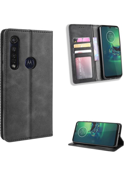 Motorola One Vision Plus Kart Yuvalı Deri Cüzdan Telefon Kılıfı (Yurt Dışından)