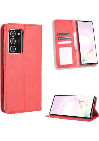 Samsung Galaxy Note 20 Ultra Kart Yuvalı Deri Cüzdan Telefon Kılıfı (Yurt Dışından)