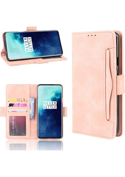 Oneplus 7t Pro Kart Yuvalı Deri Cüzdan Telefon Kılıfı (Yurt Dışından)