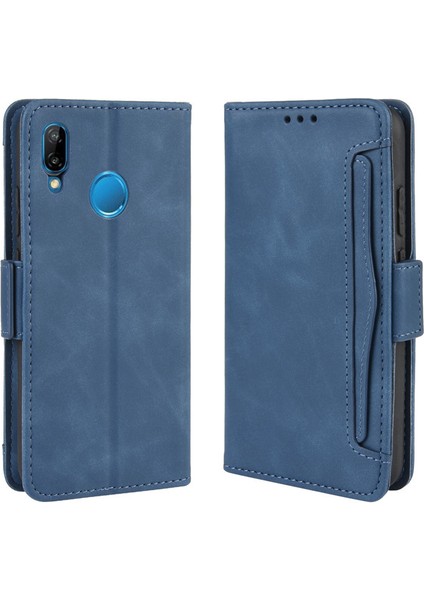 Huawei P20 Lite Kart Yuvalı Deri Cüzdan Telefon Kılıfı (Yurt Dışından)