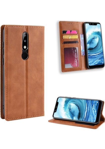 Nokia X5 Cüzdan Deri Flip Telefon Kılıfı (Yurt Dışından)