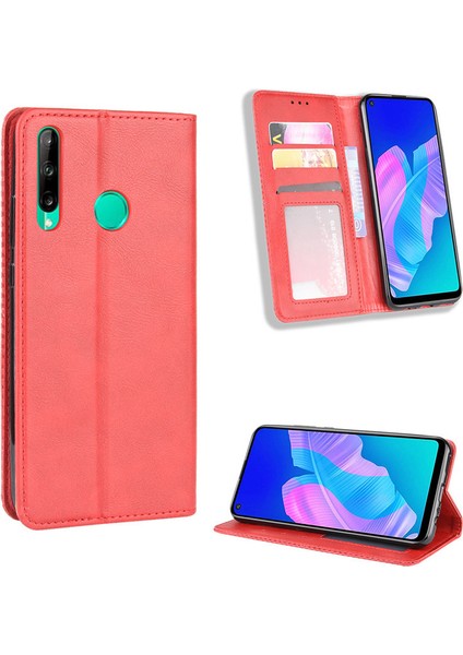 Huawei P40 Lite E Kart Yuvalı Deri Cüzdan Telefon Kılıfı (Yurt Dışından)