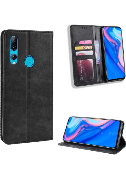 Huawei Y9 Prime 2019 Cüzdan Deri Flip Telefon Kılıfı (Yurt Dışından)