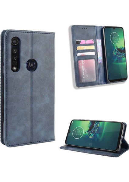 Motorola One Vision Plus Kart Yuvalı Deri Cüzdan Telefon Kılıfı (Yurt Dışından)