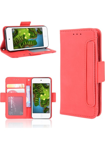Ipod Touch 7 Kart Yuvalı Deri Cüzdan Telefon Kılıfı (Yurt Dışından)