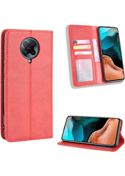 Xiaomi Redmi K30 Pro Kart Yuvalı Deri Cüzdan Telefon Kılıfı (Yurt Dışından)