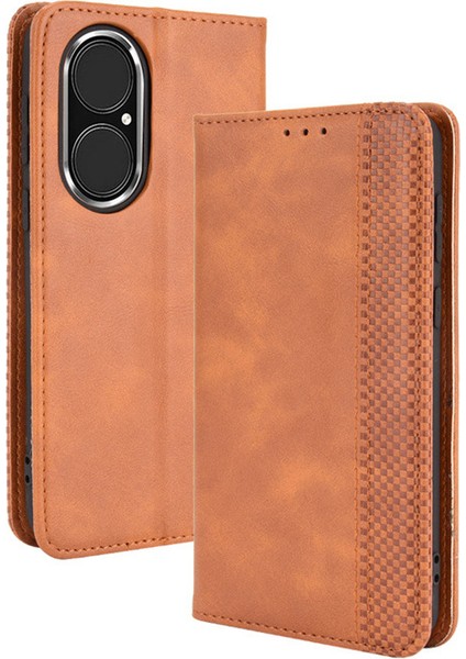 Huawei P50 Pro Kart Yuvalı Deri Cüzdan Telefon Kılıfı (Yurt Dışından)
