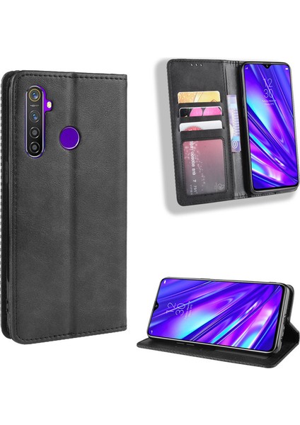 Oppo Realme C3 Kart Yuvalı Deri Cüzdan Telefon Kılıfı (Yurt Dışından)