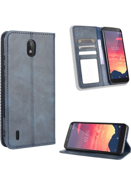 Nokia C2 Kart Yuvalı Deri Cüzdan Telefon Kılıfı (Yurt Dışından)