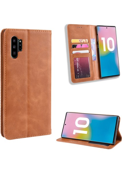 Samsung Galaxy Note 10 Plus Cüzdan Deri Flip Telefon Kılıfı (Yurt Dışından)
